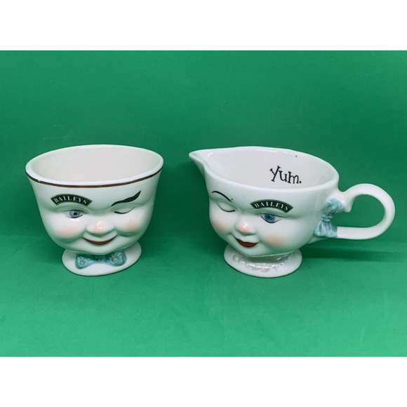 Baileys Irish Cream Tea Cups His & Hers Winking Yum 1996 Limited Edition Vintage - Picture 1 of 12